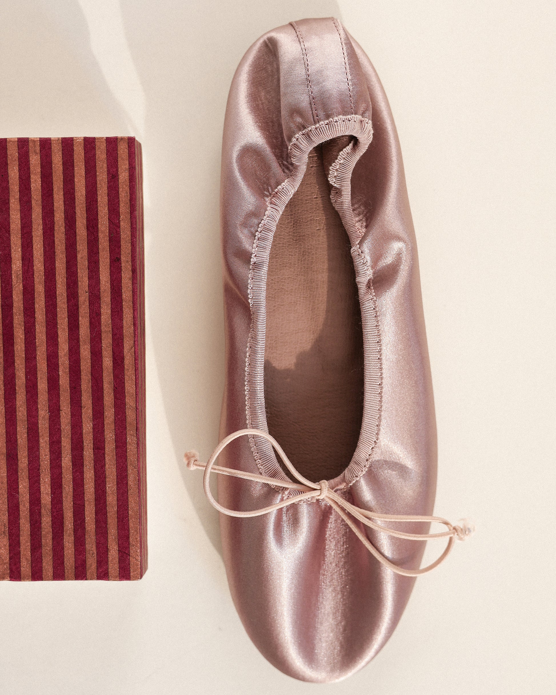 Odette Satin Ballet Flats, Muted Rose