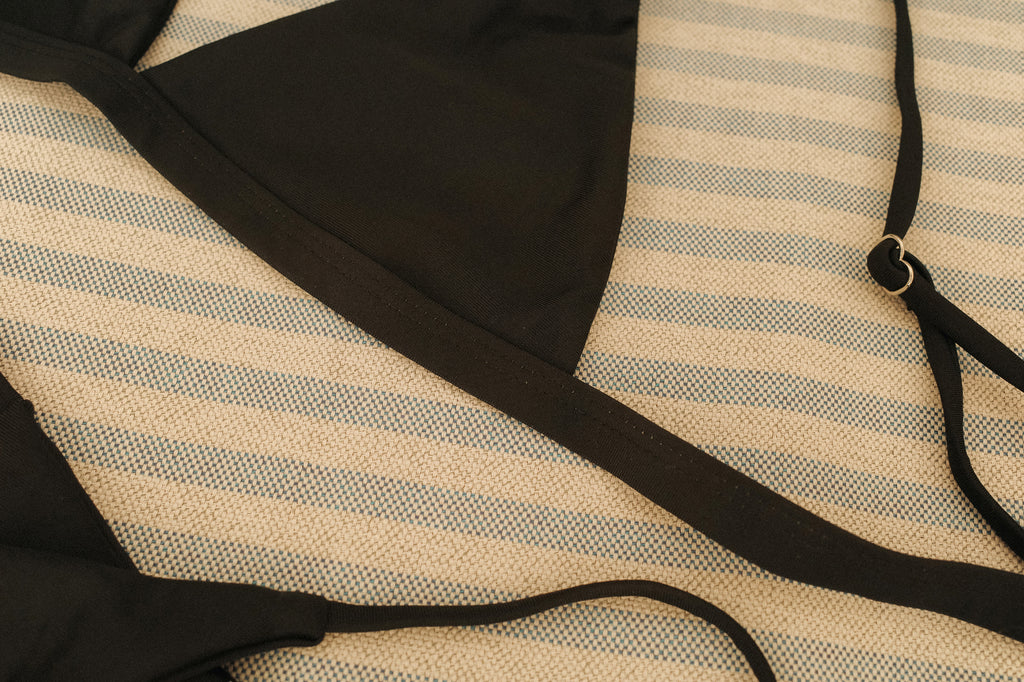 Classic Jet Triangle Bikini, Eleʻele Black