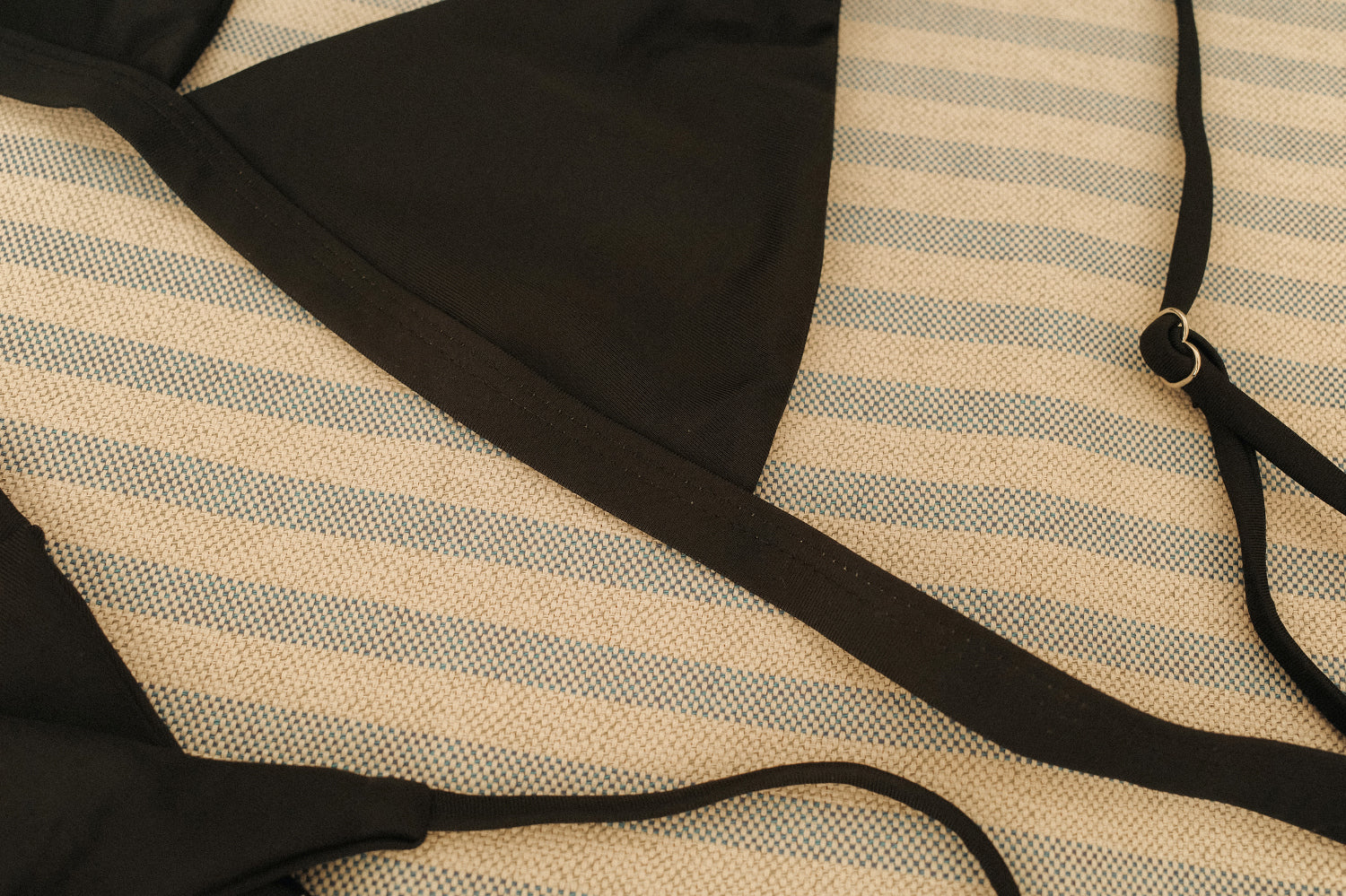 Classic Jet Triangle Bikini, Eleʻele Black