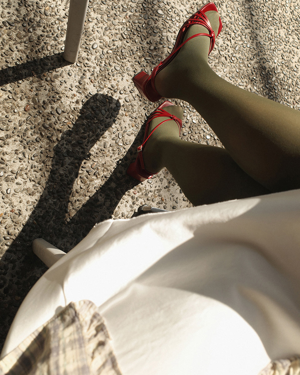 Sagittarius Holiday Sandals, Burnt Garnet