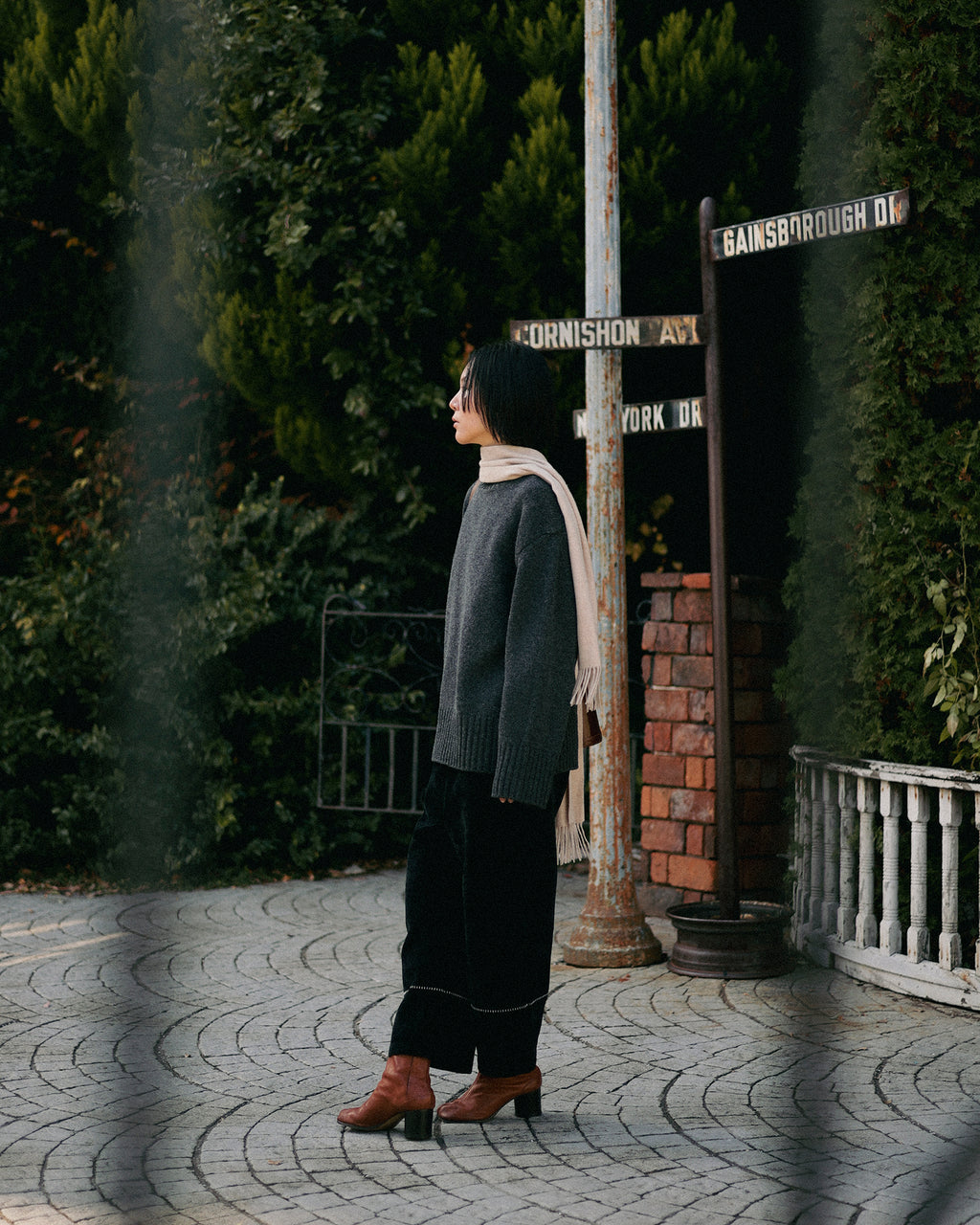 Passage / 50 ラムウール ハイネック ジャンパー、フリントグレー