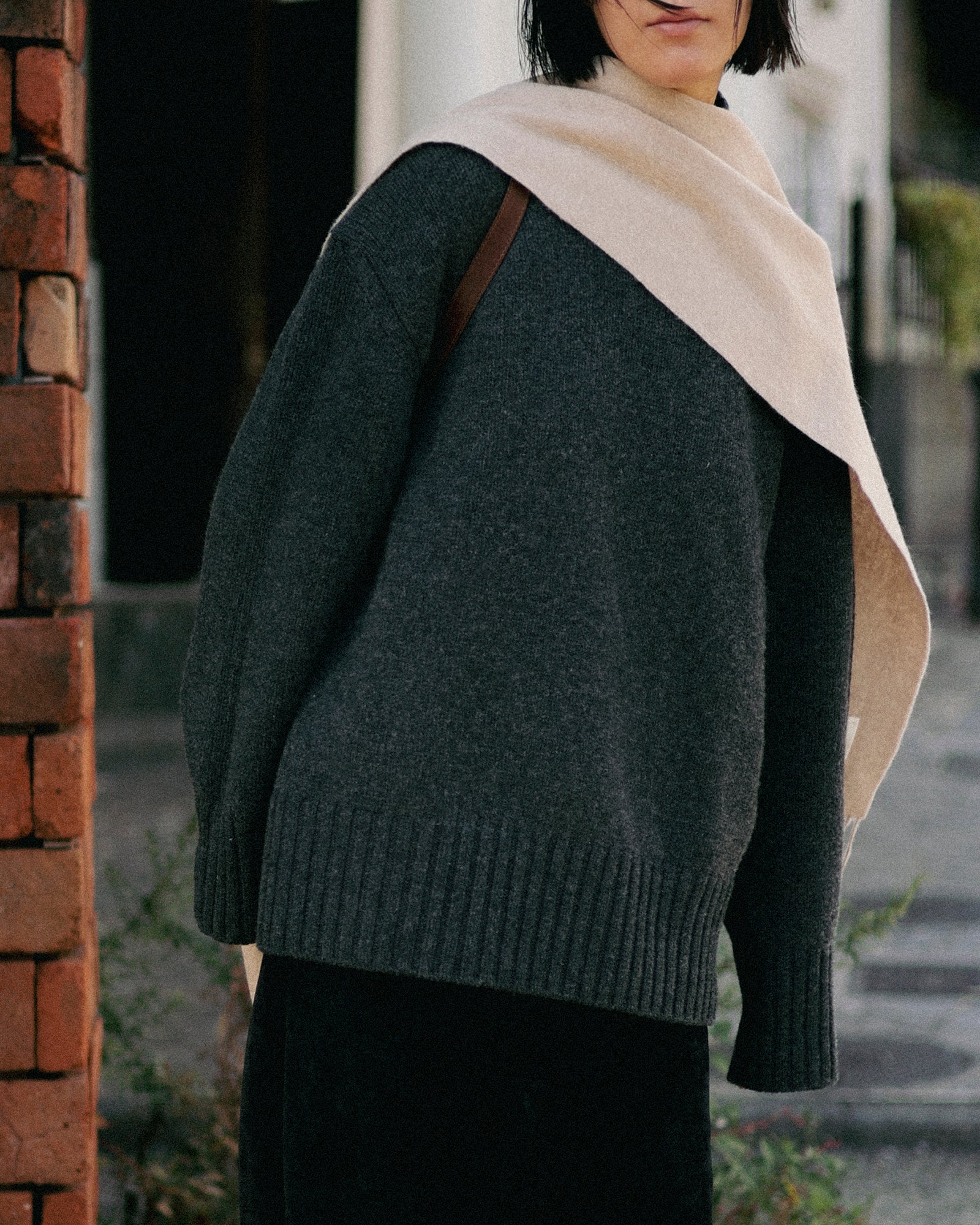 Passage / 50 Lambswool High Neck Jumper, Flint grey