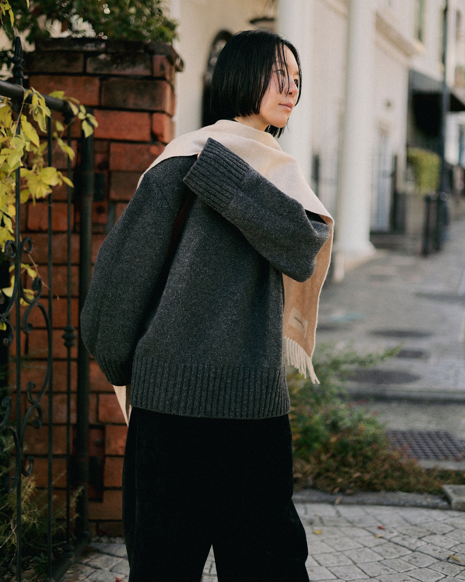 Passage / 50 Lambswool High Neck Jumper, Flint grey