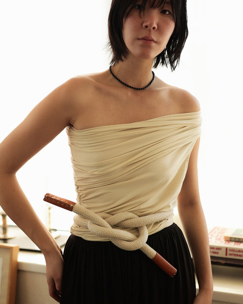 Astraea Draped Toga Top, Parthenon Sand