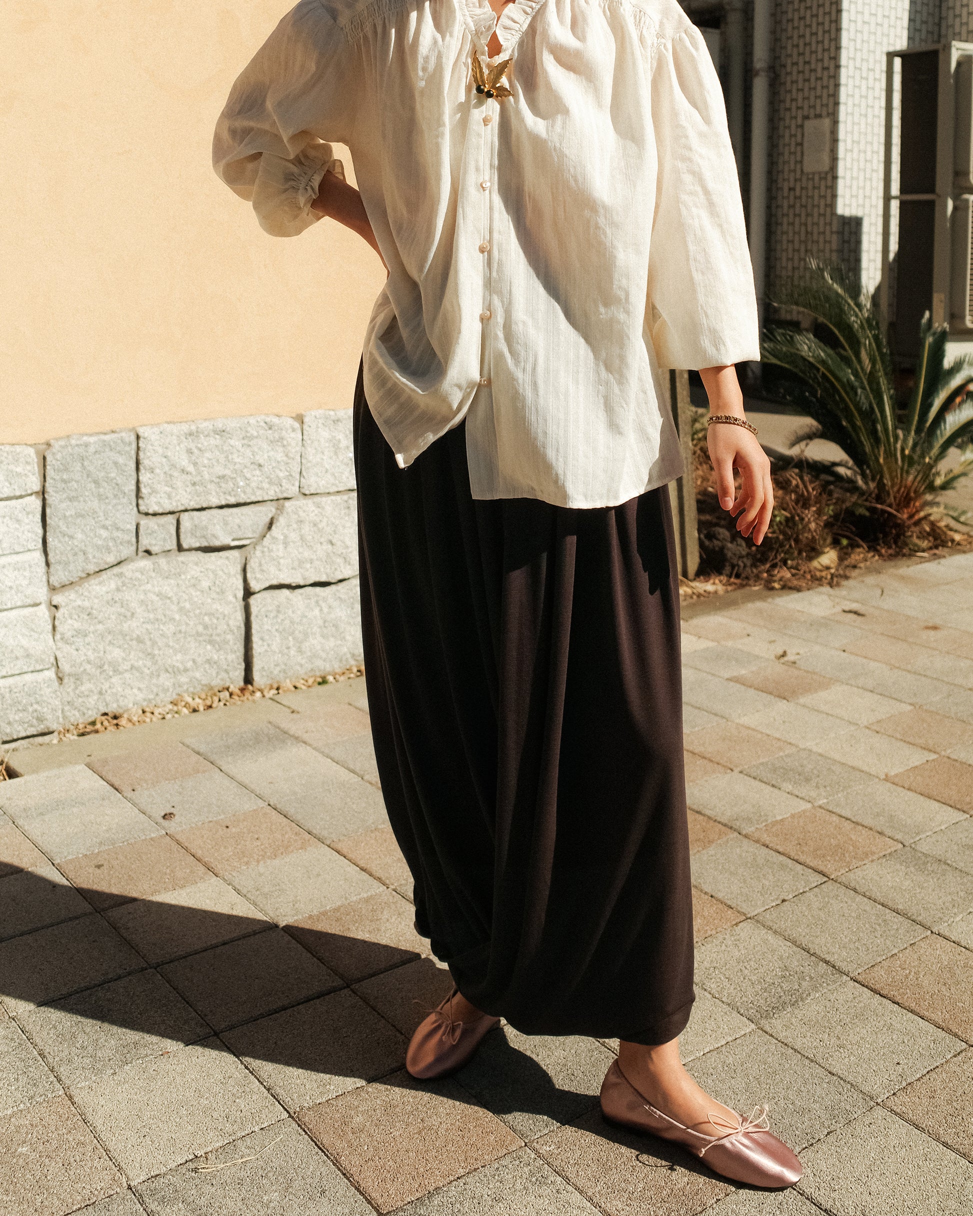 Earnshaw Embroidered Ruffle Blouse, Moorland Whisper