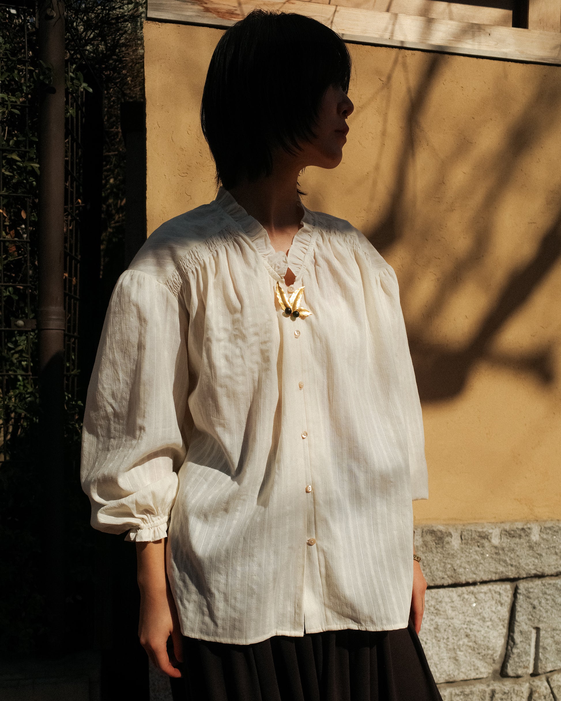 Earnshaw Embroidered Ruffle Blouse, Moorland Whisper