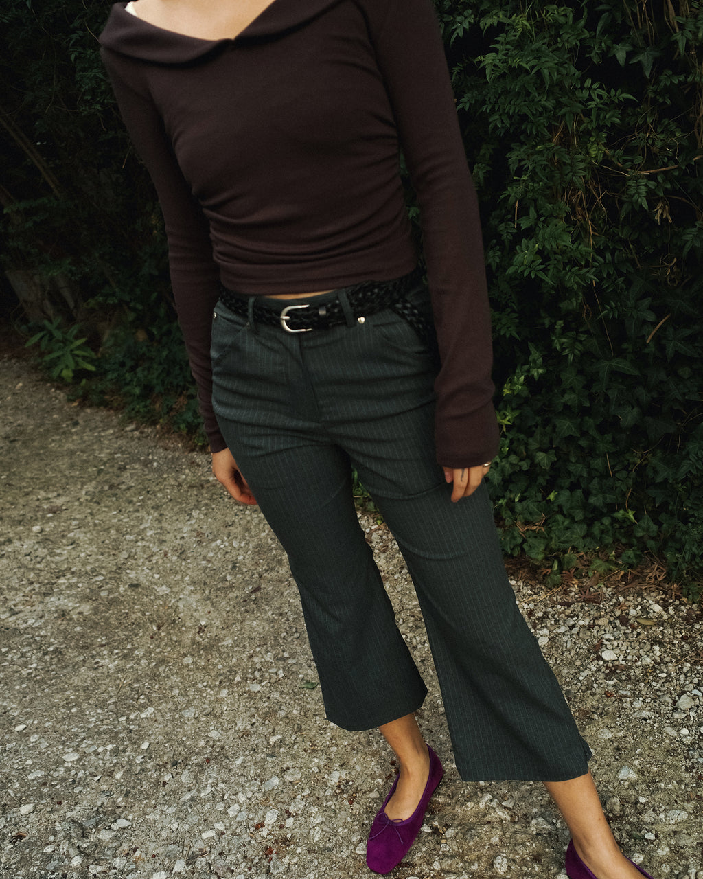 Wendy's Peter Pan Collar Top, Moor Brown