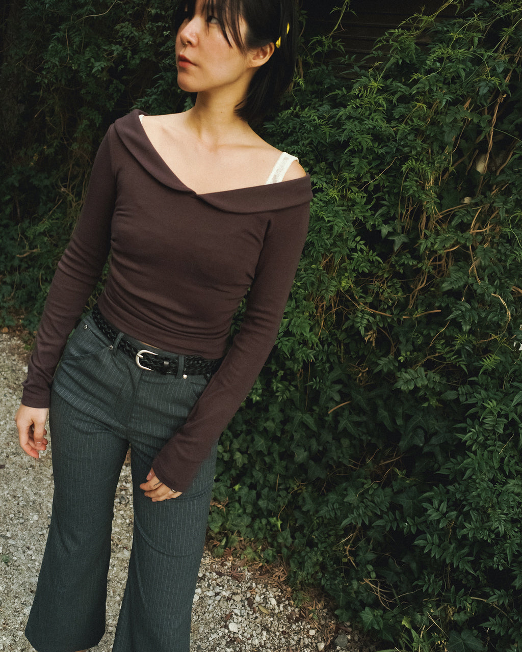 Wendy's Peter Pan Collar Top, Moor Brown