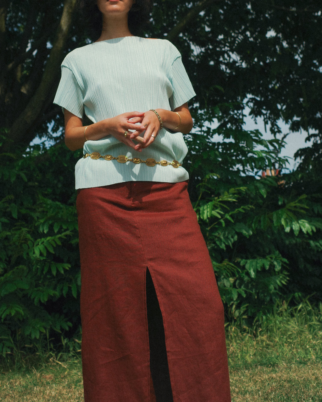 Canary Chain Belt, Antique Gold