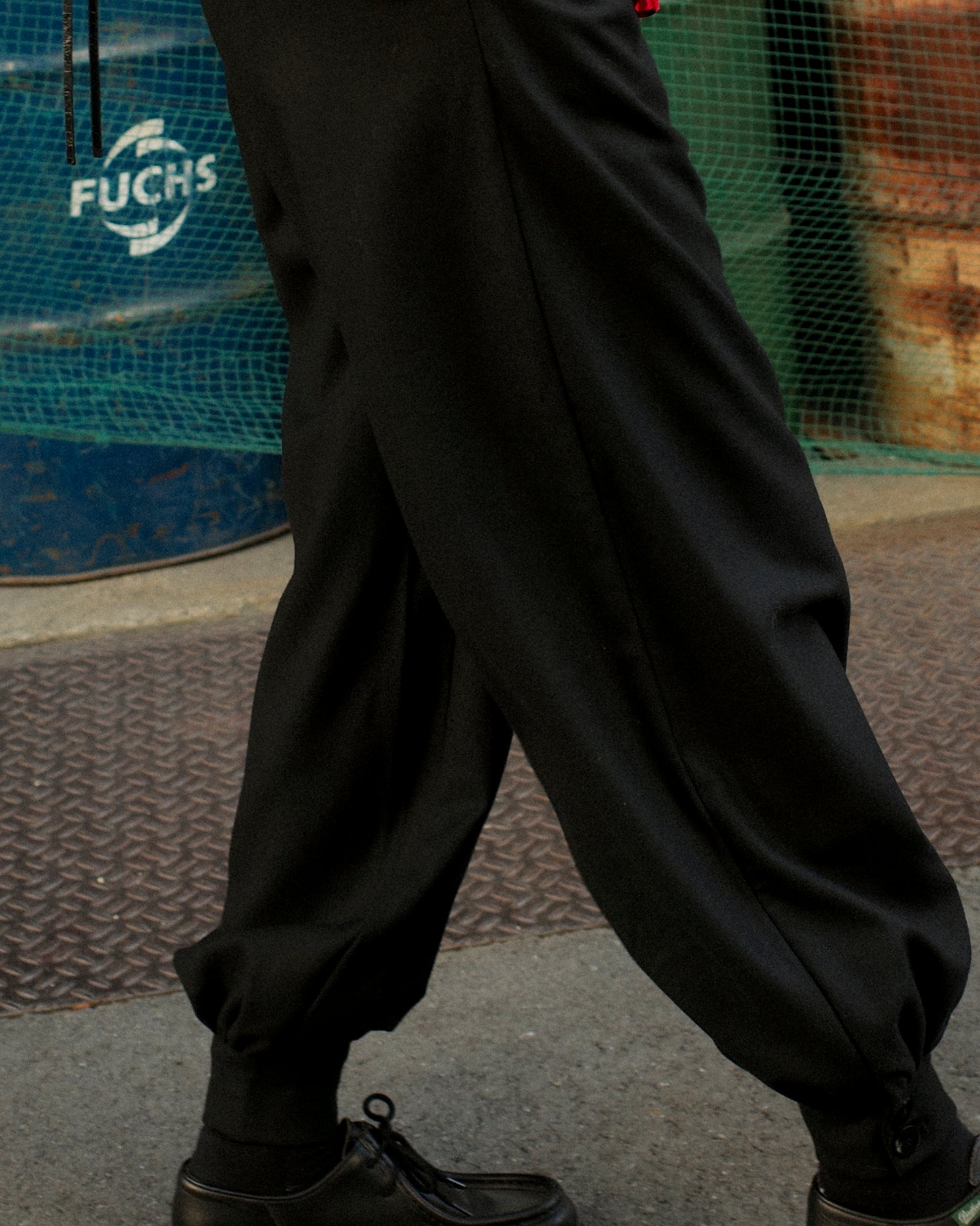 High Noon Structured Harem Trousers, Black