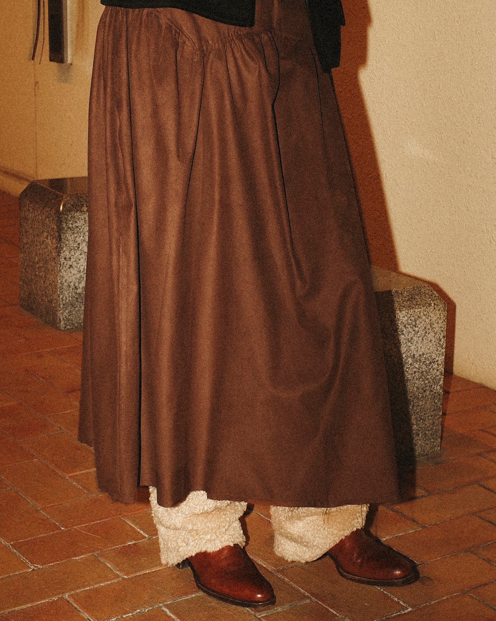 True Grit Suede Skirt, Dusty mocha