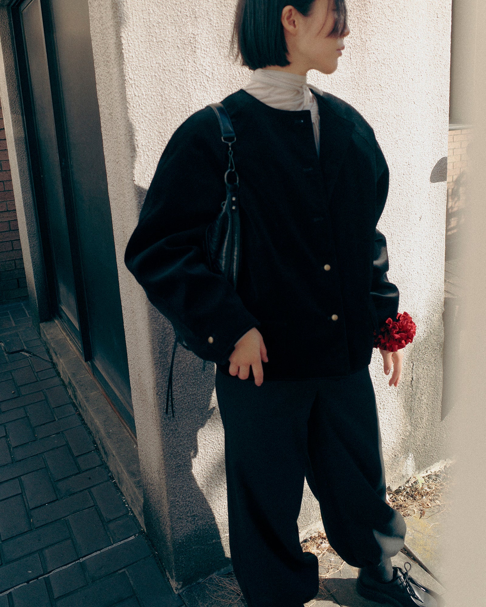 High Noon Structured Harem Trousers, Black