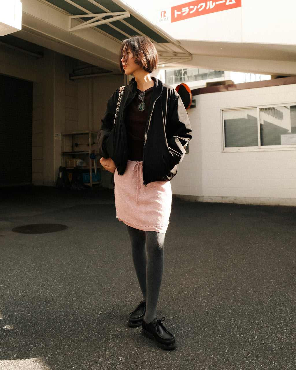 Winter Ribbed Tights, Charcoal Grey