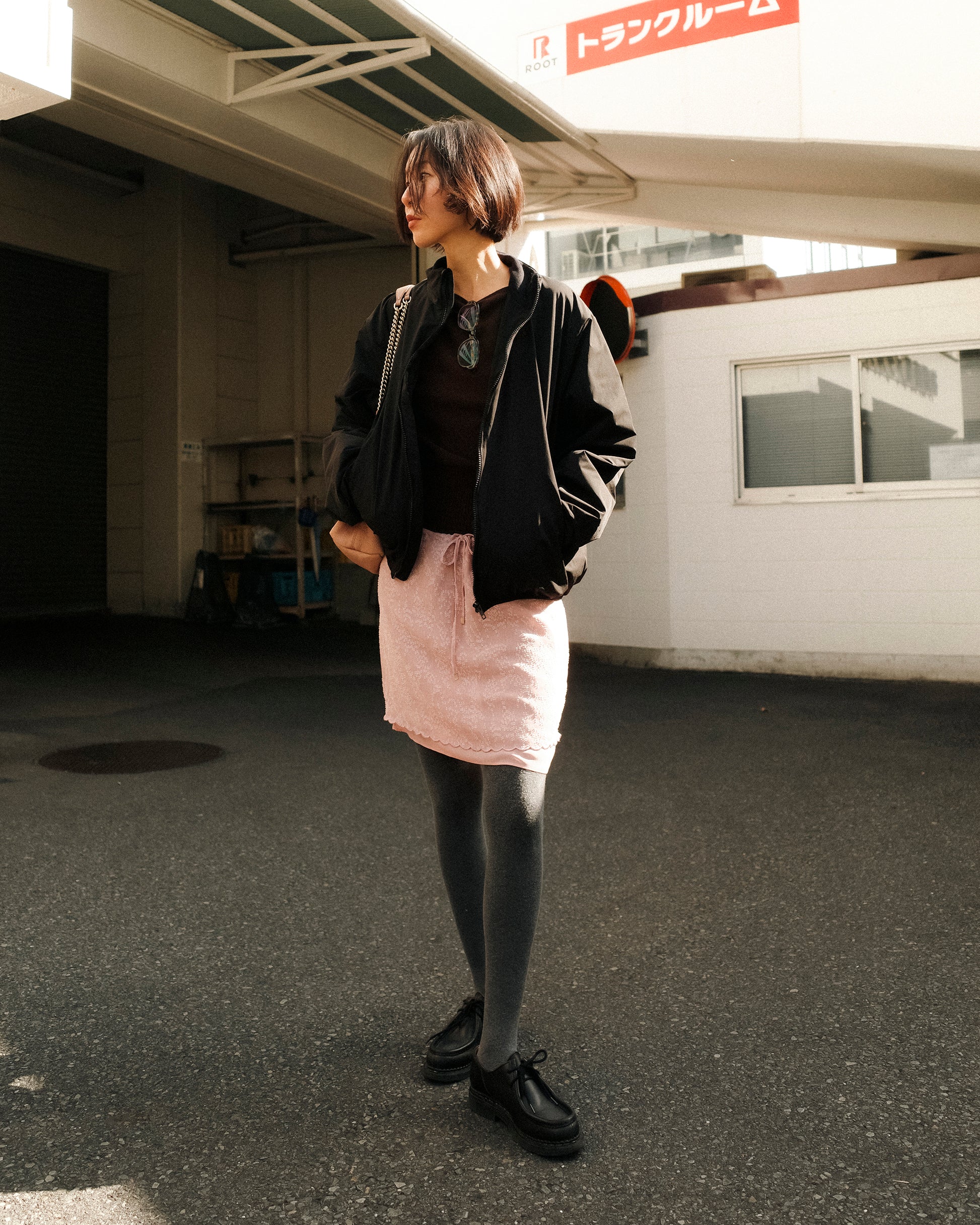 Winter Ribbed Tights, Charcoal Grey