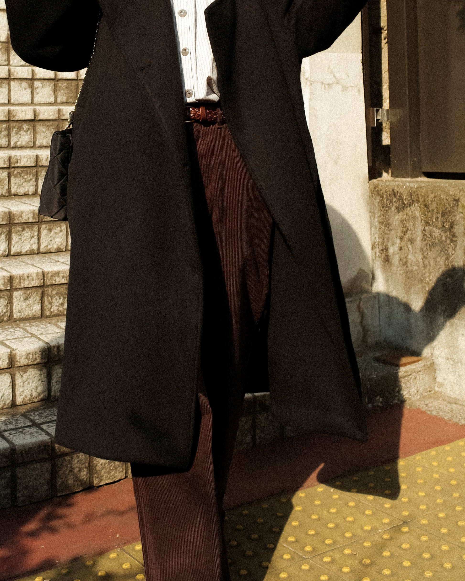 Nina Structured Camel Wool Coat, Noir