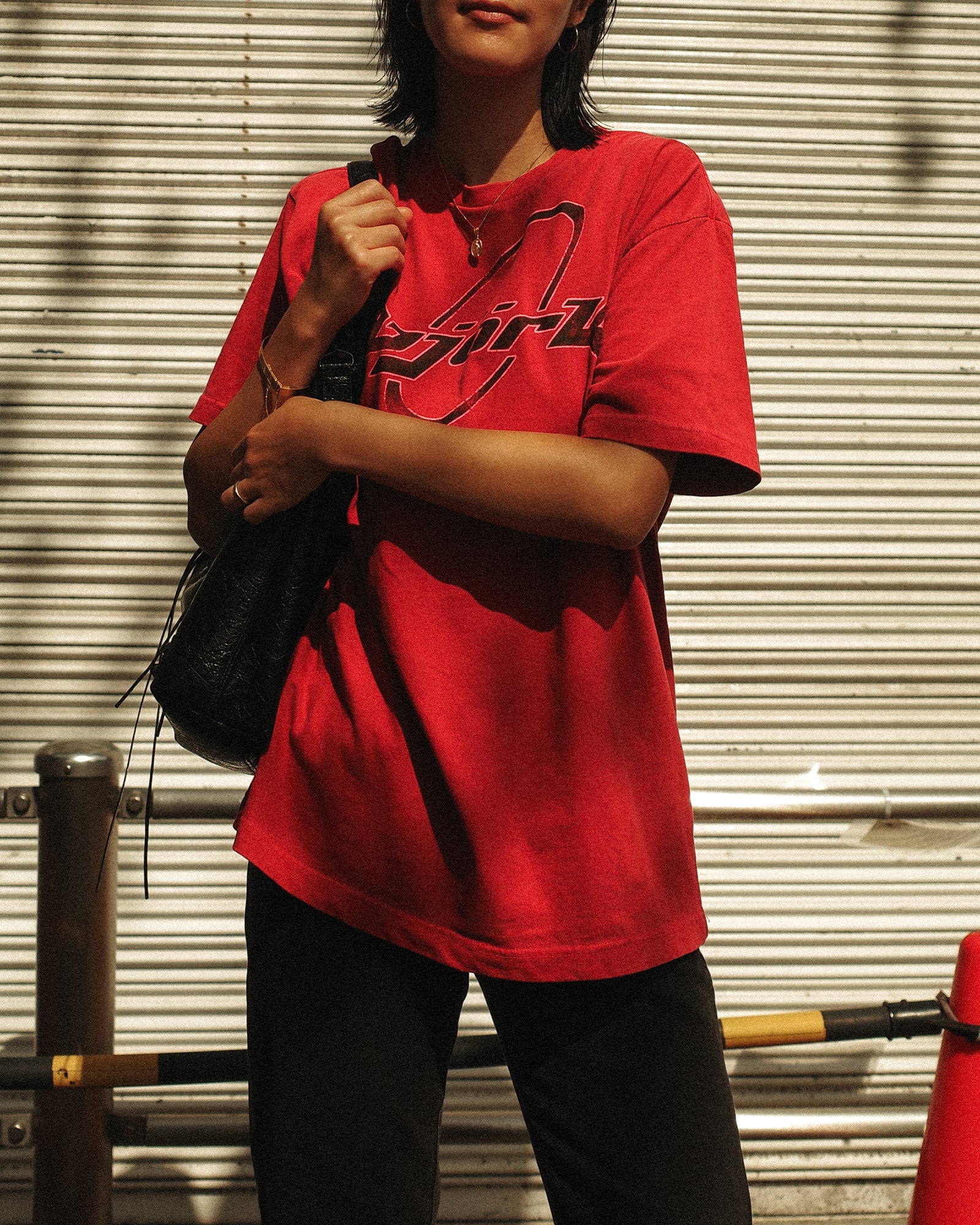 Björk 90s Washed Graphic Tee, Faded Crimson Red