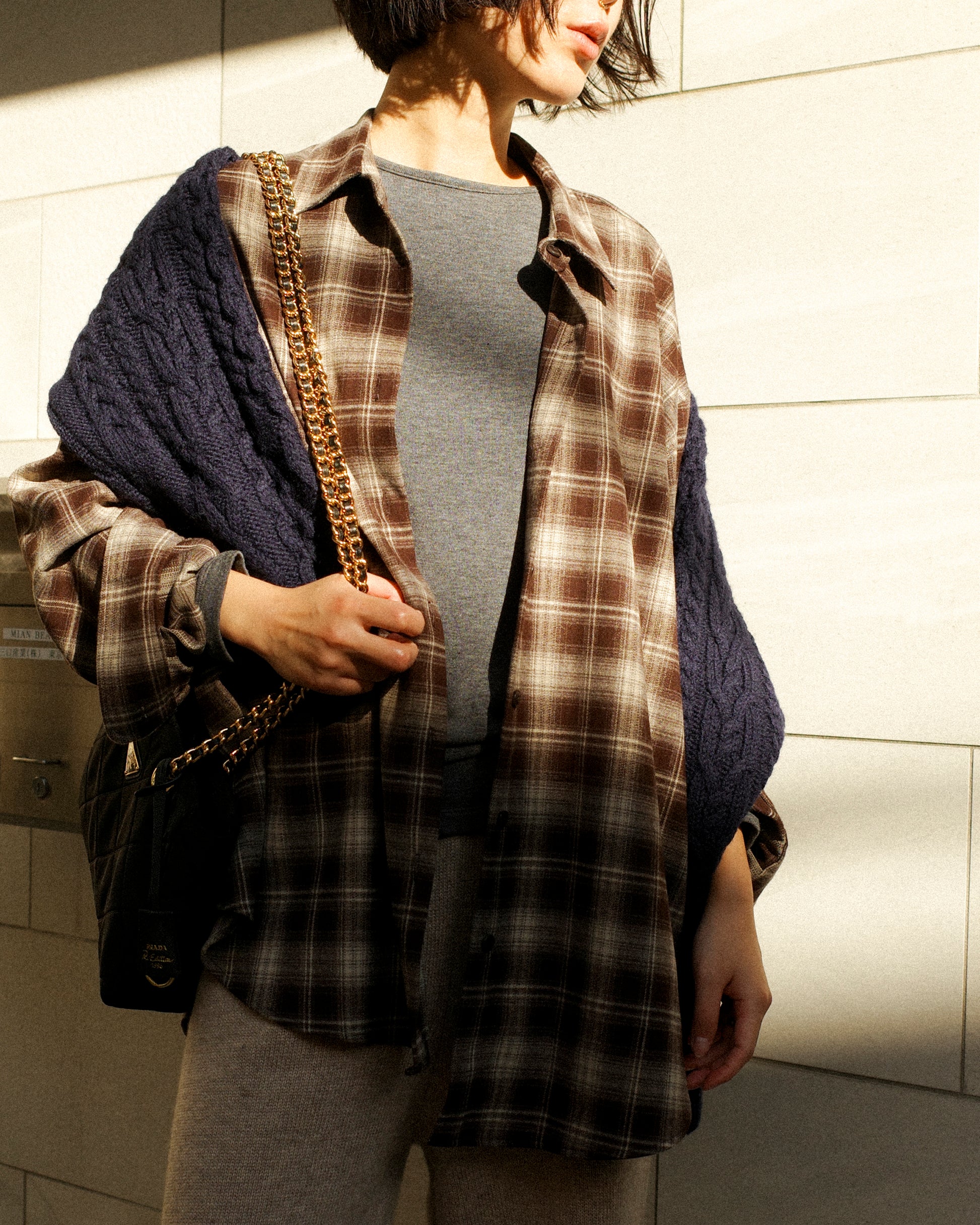 Highland Wool Check Shirt, Chestnut