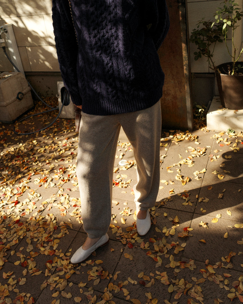 December Wool Relaxed Trousers, Nuts
