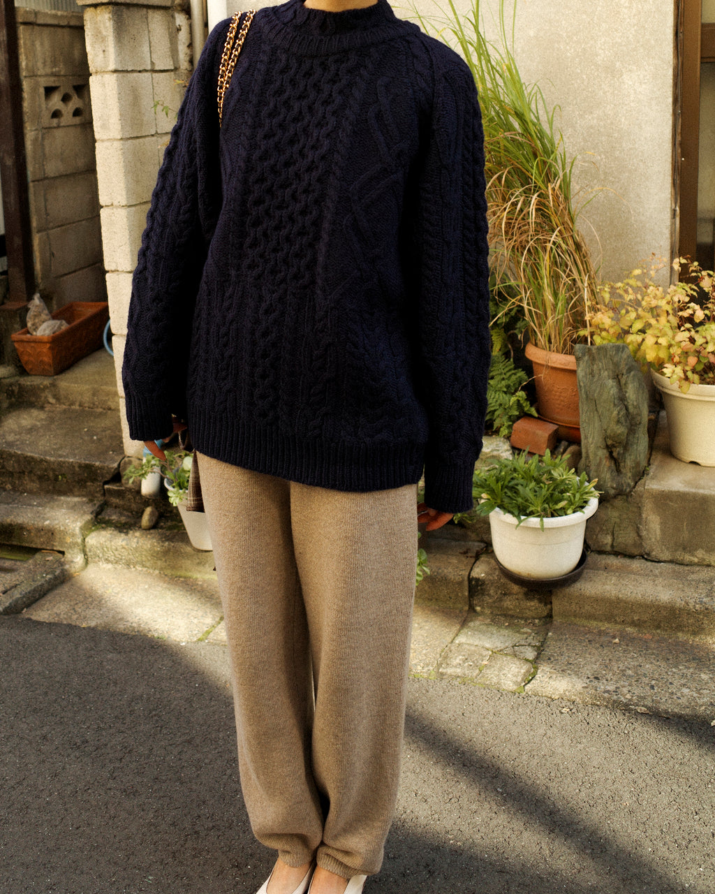 December Wool Relaxed Trousers, Nuts