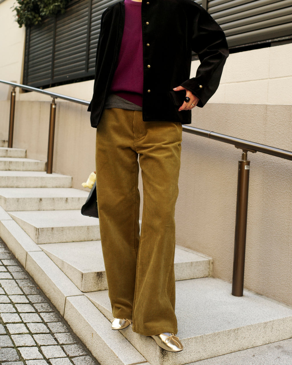 Baroque Velvet Raglan Jacket, Double Black