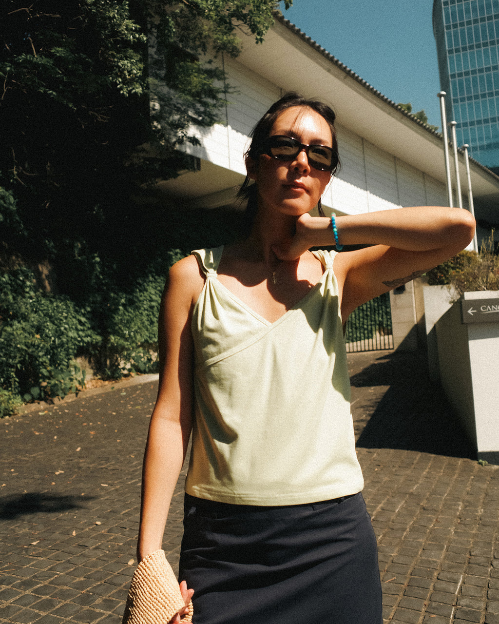 Daphne Twist Top, Pistachio Milk