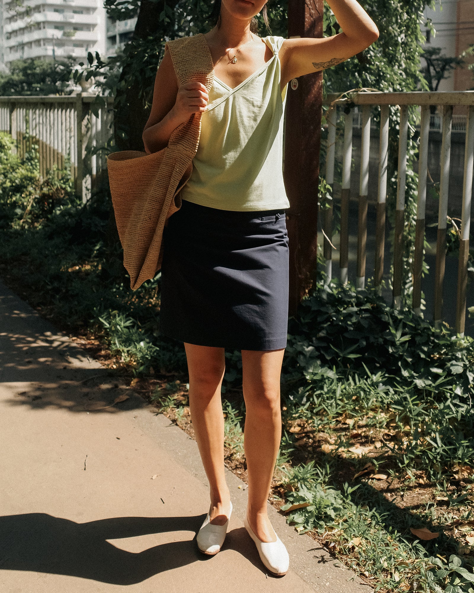 Daphne Twist Top, Pistachio Milk
