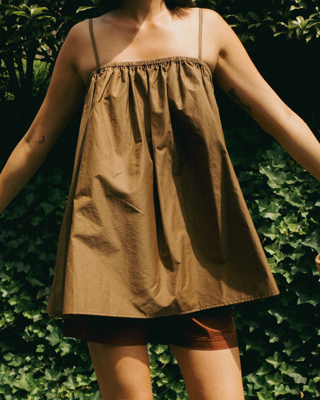 Calypso Cotton Sleeveless Top, Burnished Sand Brown